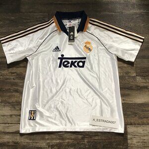 NWT Authentic Adidas Real Madrid Retro 1999/00 Home Soccer Jersey Reissue Large